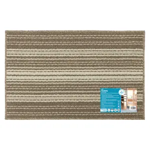 JVL Hubble Machine Washable Latex Backed Doormat, 50x80cm, Caramel