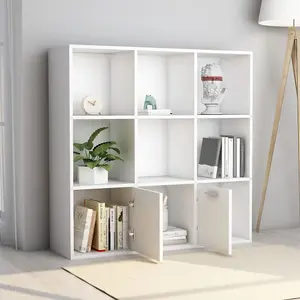 Berkfield Book Cabinet White 98x30x98 cm Engineered Wood