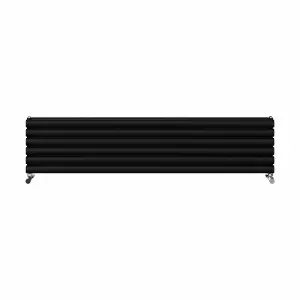 Right Radiators 1600x354 mm Horizontal Vertical Oval Column Radiator Double Panel Rads Black