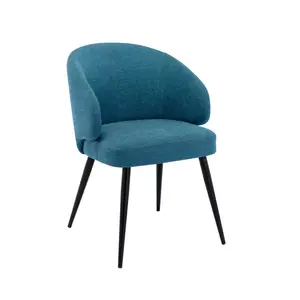 Cloey Canei Upholstered Dining Chair Blue