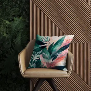 Green Feather leaves Tropical Outdoor Cushion 60cm x 60cm