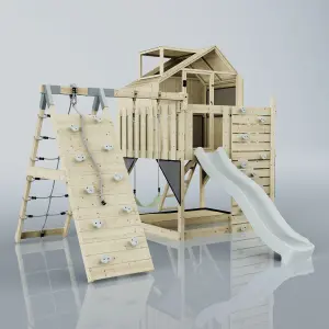 PolarPlay Kids Climbing Tower & Playhouse with Swing and Slide - Climb & Swing Ragna Mist