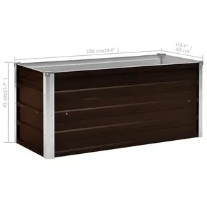 Berkfield Garden Raised Bed Brown 100x40x45 cm Galvanised Steel