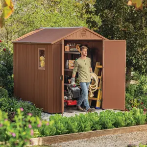 Keter Darwin 8x6 ft Apex Plastic 2 door Shed with floor & 1 window