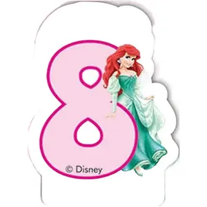 The Little Mermaid Ariel 8th Birthday Candle White/Green/Pink (One Size)