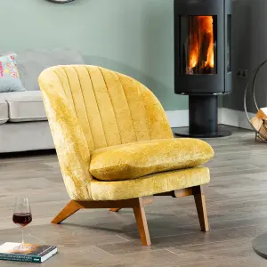 Mateo Fabric Accent Chair - Mustard