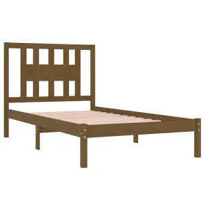 Berkfield Bed Frame Honey Brown Solid Wood Pine 100x200 cm