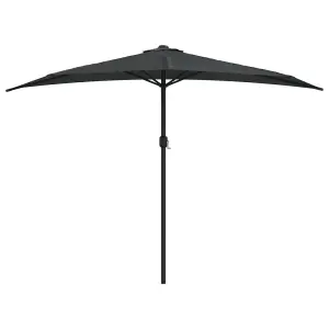 Berkfield Balcony Parasol with Aluminium Pole Anthracite 300x150 cm Half