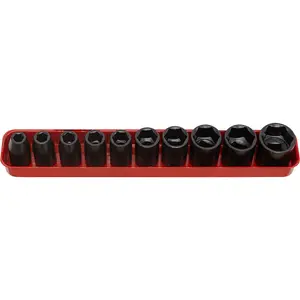 10-Piece Heavy-Duty Impact Socket Set with Storage Case - 1/2" Drive