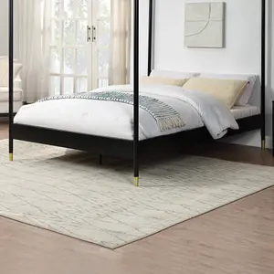 Codicote Modern 4 Poster Black Metal Bed Frame - Small Double/Double/King