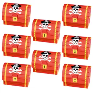 Amscan Pirate Gift Boxes (Pack of 8) Red/Yellow (One Size)