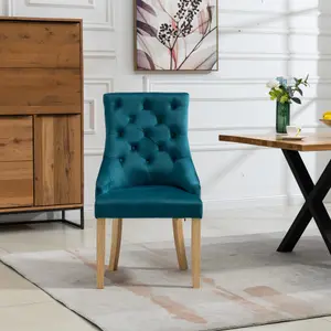 Ravenna Velvet Dining Chairs - Set of 2 - Teal