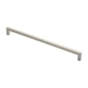 Square Mitred Door Pull Handle 619 x 19mm 600mm Fixing Centres Satin Steel