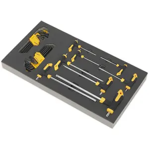 26 Piece T-Handle and TRX-Star Key Set with Tool Tray for Organized Tool Storage