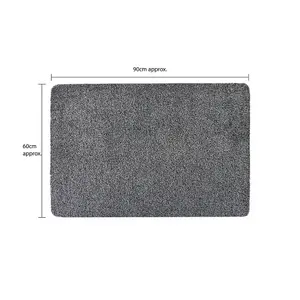 JVL Kensington Machine Washable Barrier Doormat 60x90cm Grey