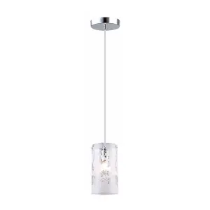 Luminosa Modern Hanging Pendant Chrome 1 Light  with Matt Shade, E27