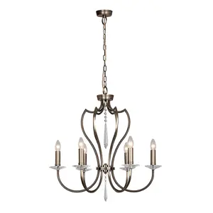 Elstead Pimlico 6 Light Chandelier Dark Bronze Finish, E14