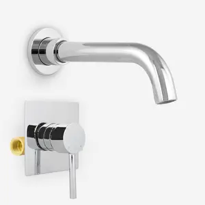 Nes Home Remy Basin Modern Tap Wall Mounted Concealed Valve Mixer Hot And Cold Chrome