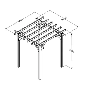 Forest Garden Ultima Square Pergola, (H)2450mm (W)2400mm