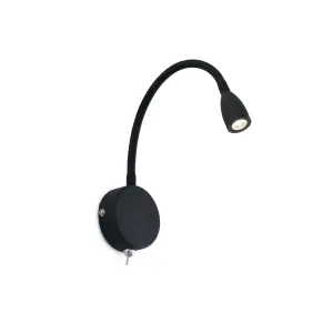 Luminosa Loke LED Indoor Wall Light Reading Lamp Black