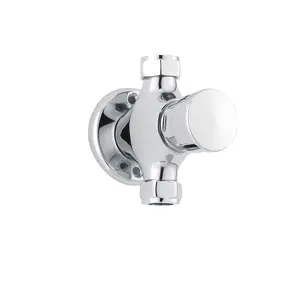 Contemporary Round Manual Exposed Non-Concussive Timed Shower Valve - Chrome - Balterley