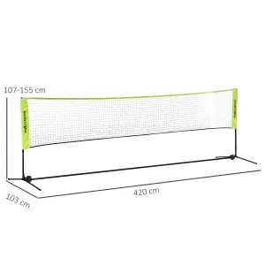 SPORTNOW 4m Badminton Net, Adjustable Sports Net for Tennis, Volleyball