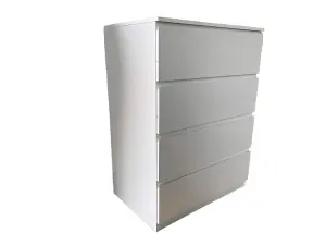 White  4 Drawer Chest of Drawers Matt Finish