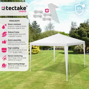 Gazebo Kara - 3 x 3 m, water & UV resistant, guy ropes and pegs included - white