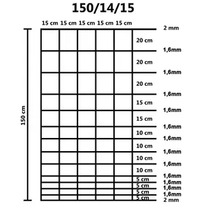 Garden Fence Galvanised Steel Silver 50m  x 1.5m