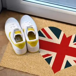 Union Jack Flag Heart Shaped Novelty Doormat Unique Coir Front Doormats