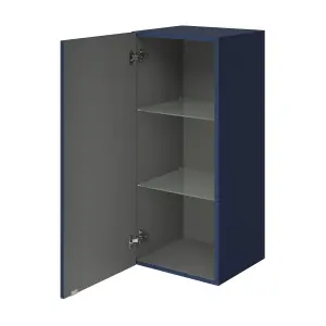 GoodHome Imandra Matt Blue Single Deep Wall cabinet (W)400mm (H)900mm