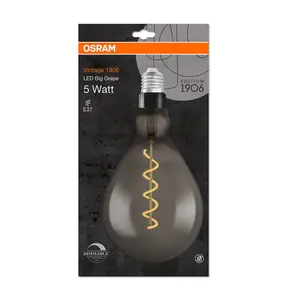 Osram LED Filament Giant GLS 4W E27 Dimmable Vintage 1906 Extra Warm White Smoke