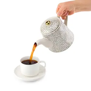 Upper Street Carnaby Ceramic Teapot with Stainless Steel Infuser 1L