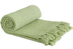 Emma Barclay Honeycomb Throw Over Blanket 90" X 100" Pistachio