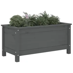 Berkfield Garden Planter Grey 82.5x40x39 cm Solid Wood Pine