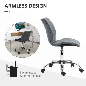 Vinsetto 360 Swivel Office Chair Mid Back Computer Chair with Wheels, Grey