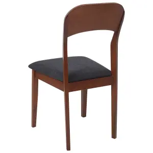 Set of 2 Dining Chairs ALVIN Rubberwood Dark Wood