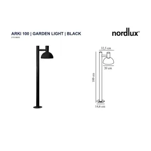 Nordlux Arki 100 Outdoor Patio Terrace Garden Light In Black (Height) 100cm