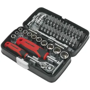 Comprehensive 38 Piece 1/4 Inch Drive Socket and Bit Set with Ratchet Wrench