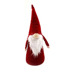 Something Different Velvet Gonk Christmas Decoration Red/White (46cm x 12.5cm x 12.5cm)