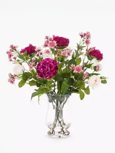 Floralsilk Artificial Peony, Rose & Astrantia In Vase