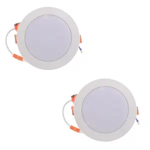 Red 3 Watt LED Round Slim Panel Downlight Pack of 2