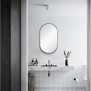 Chaya Metal Flat Wall Mirror Matte Black / 91.4cm H x 55.9cm W