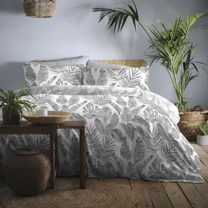 Tahiti Floral Duvet Cover Set with Pillowcases Green/White / Single Duvet Cover + 1 Standard Pillowcase