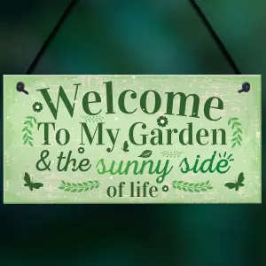 Red Ocean Welcome To My Garden Plaque Outdoor Shed Summer House Sign Novelty Chic Decor Friendship Gift