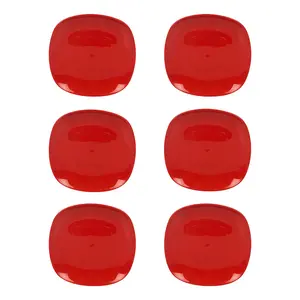 URBNLIVING 3cm Height Red 6 Plastic Side Plates