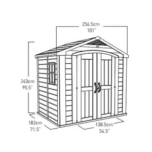 Keter Factor 8 ft. W x 6 ft. D Apex Outdoor Garden Shed