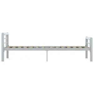 Berkfield Bed Frame Grey and White Metal 100x200 cm