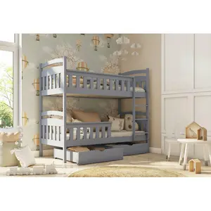 Farrell Single (3') Standard Bunk Bed and Mattress Graphite