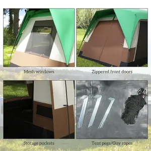 Outsunny Camping Tent with 3000mm Waterproof Rainfly & Screen Panels, Green